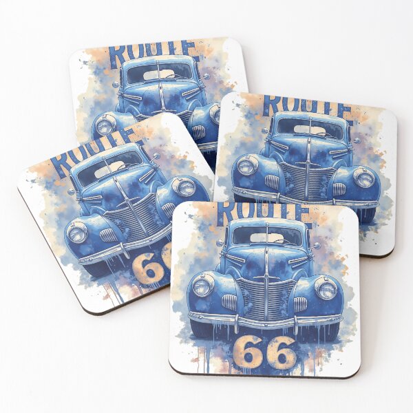 Item preview, Route 66 Classic Car  | Vintage American Road Trip Art designed and sold by DigiArt8Design.