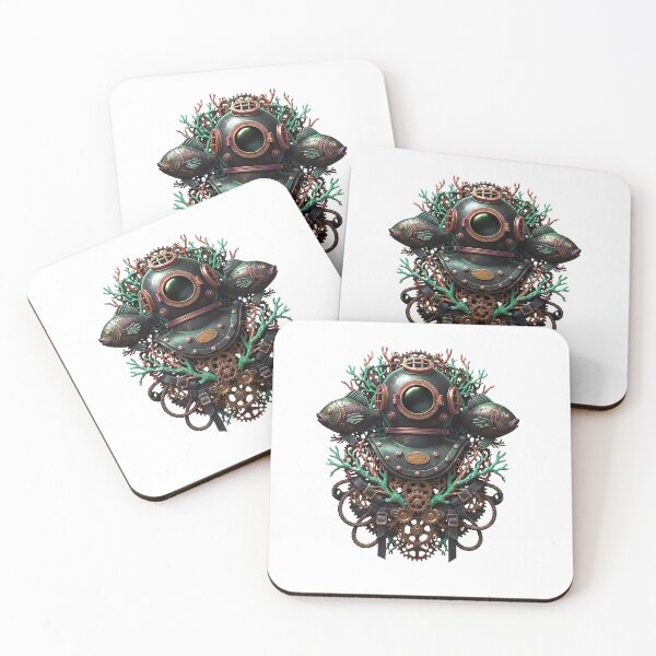 Item preview, Abyssal Engineer — Steampunk Diving Helmet Crest with Clockwork Koi designed and sold by The Visual Syllabus.