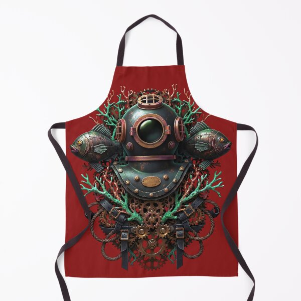 Item preview, Abyssal Engineer — Steampunk Diving Helmet Crest with Clockwork Koi designed and sold by The Visual Syllabus.