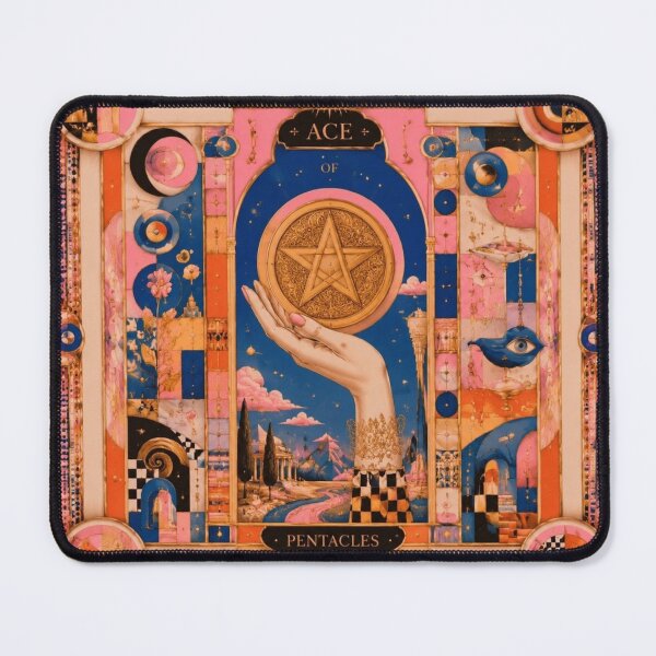 Item preview, Ace of Pentacles - Surrealist Art in Rose and Gold | Manifestation & Abundance designed and sold by Natalia-Vlad.