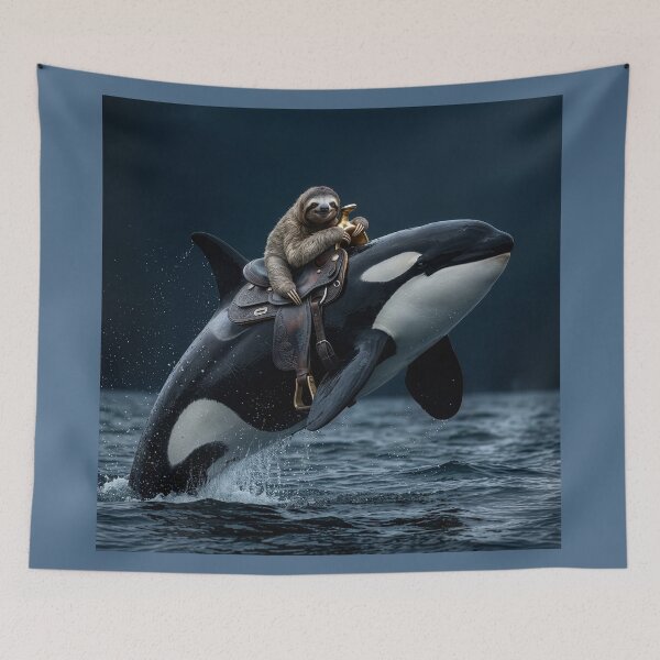 Item preview, Happy Sloth Rides Orca Killer Whale designed and sold by Tridentulus.