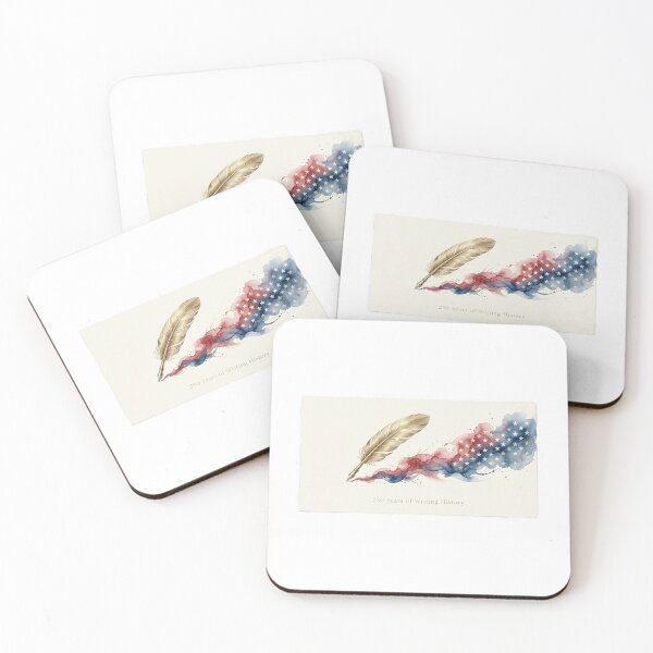 Item preview, 250 Years of Writing History — America Anniversary Watercolor Quill Pen Sticker 1776-2026 designed and sold by VikrantCreative.
