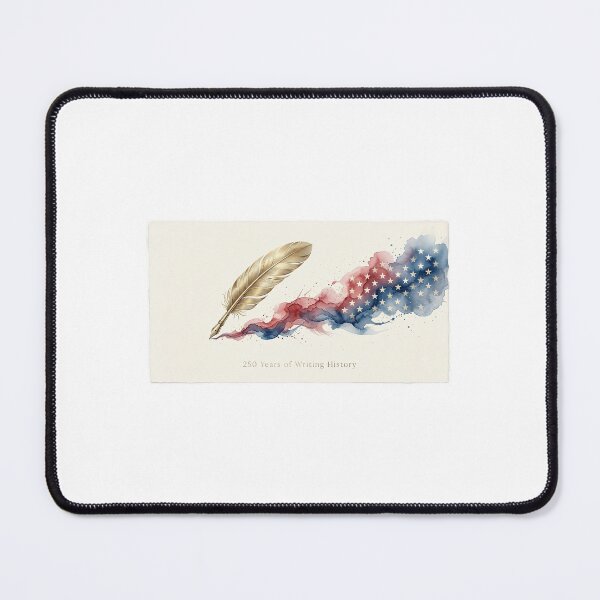 Item preview, 250 Years of Writing History — America Anniversary Watercolor Quill Pen Sticker 1776-2026 designed and sold by VikrantCreative.