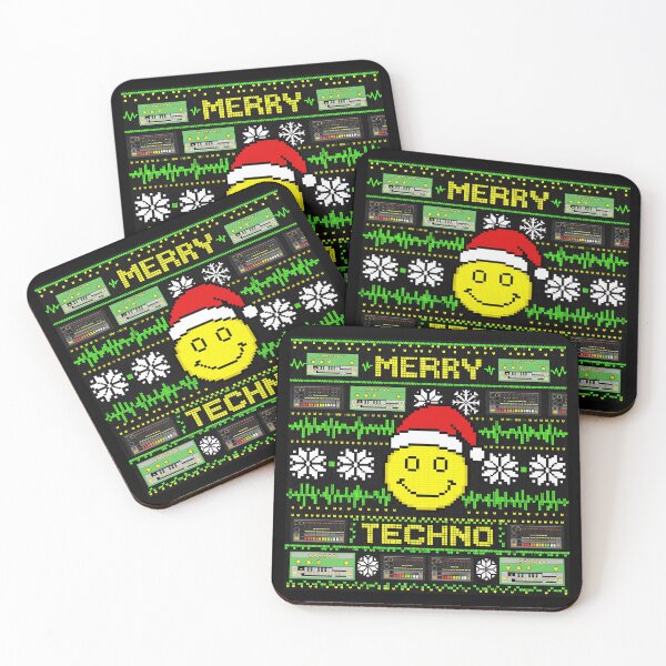 Artikelvorschau, Fröhlicher Techno-Acid-House-Rave-Weihnachtspullover entworfen und verkauft von SPAZE-Typo.