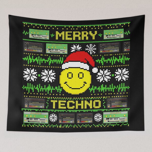 Item preview, Merry Techno Acid House Rave Christmas Sweater designed and sold by SPAZE-Typo.