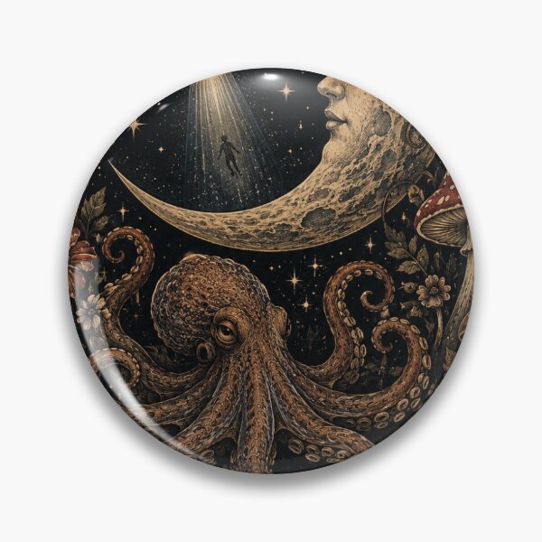 Item preview, Celestial Octopus & UFO designed and sold by DaryaArtFrance.
