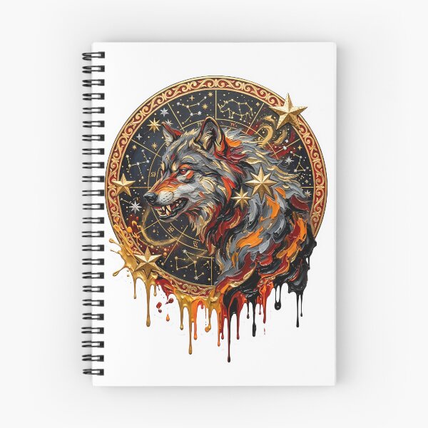 Item preview, Celestial Zodiac Wolf - Gold Drip Astrology Art with Constellation Map designed and sold by SupernovaNote.