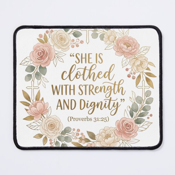 Item preview, She Is Clothed With Strength and Dignity Mug | Proverbs 31:25 Bible Verse Coffee Cup | Christian Inspirational Gift for Women designed and sold by Softbear Atelier.