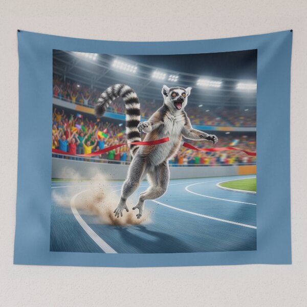 Item preview, Ring-Tailed Lemur Track and Field Star designed and sold by Tridentulus.