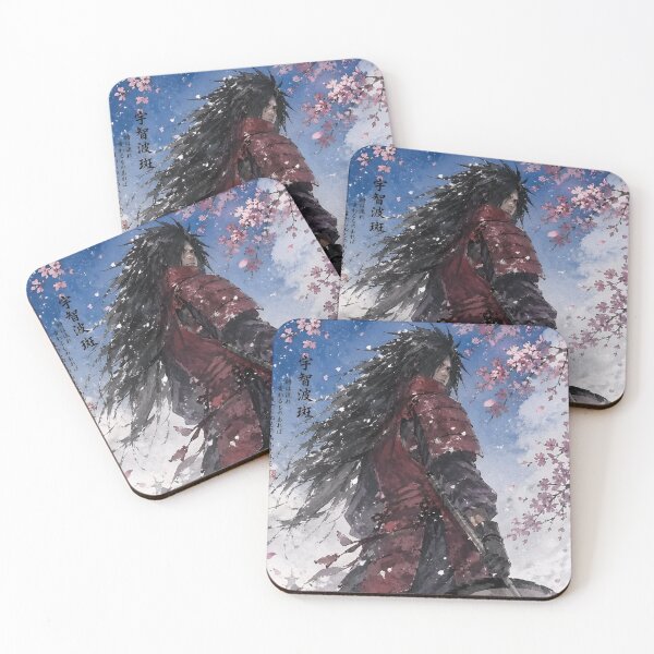 Item preview, Crimson Warlord Under Sakura – Watercolor Samurai Anime Style Art Print designed and sold by Dyan4.