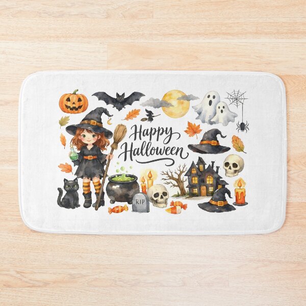 Item preview, Watercolor Spooky Happy Halloween Witch  designed and sold by silviaol.