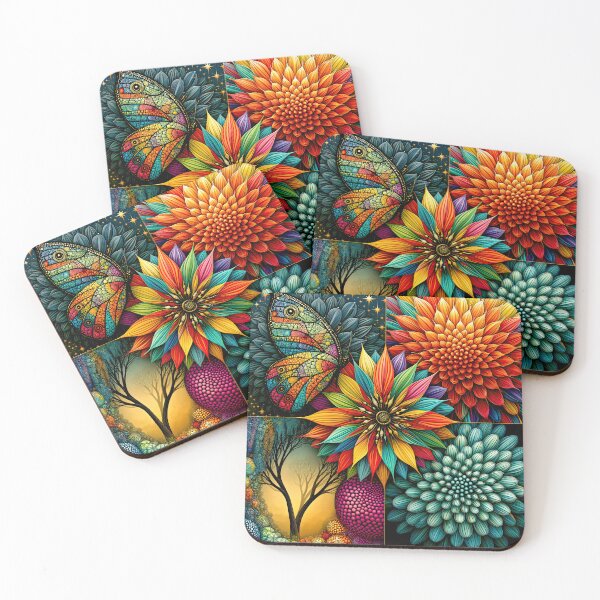 Item preview, Vibrant Floral and Butterfly Mosaic designed and sold by JPugliese.