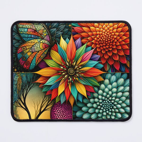 Item preview, Vibrant Floral and Butterfly Mosaic designed and sold by JPugliese.