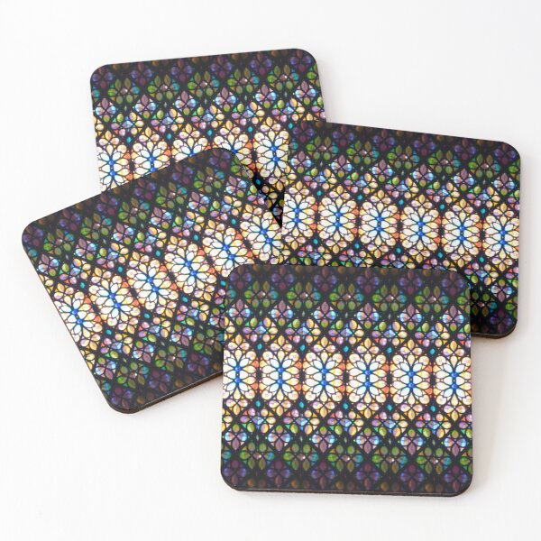 Item preview, Colorful Stained Glass Floral Pattern | Seamless Geometric Mosaic Design designed and sold by Sachie's Studio.