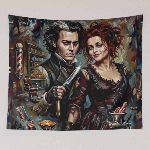 Item preview, Sweeney Todd The Demon Barber of Fleet Street Retro Gothic Musical Tribute Art Movie Poster designed and sold by Art's Diner.