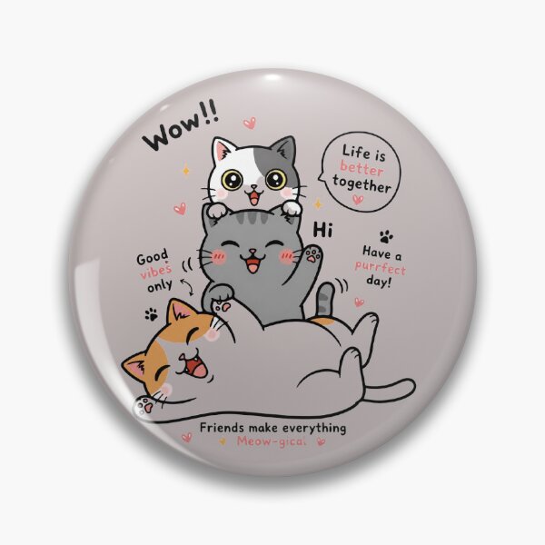 Item preview, Friends Make Everything Meow-gical – Cute Kawaii Cat Trio T-Shirt designed and sold by aminomen.
