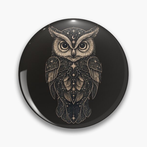 Item preview, Celestial Owl - Mystical Constellation Folk Art designed and sold by OpenFieldNotes.