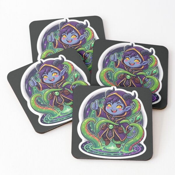 Item preview, Cute Tiefling Warlock RPG Sticker designed and sold by AestheticRPG .