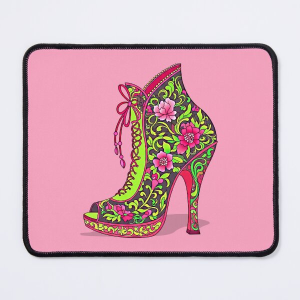 Item preview, Gothic Victorian Boot in Pink and Green Isolated designed and sold by LaRoach Digital Arts.