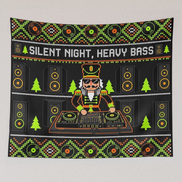 Item preview, Techno DJ Nutcracker Ugly Christmas Heavy Bass designed and sold by SPAZE-Typo.