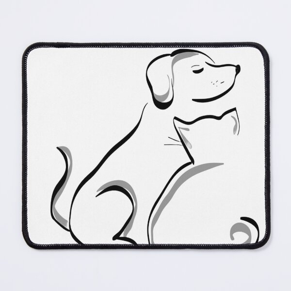 Item preview, Minimalist Line Art Dog and Cat Friendship designed and sold by Iknowthat.
