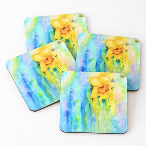 Item preview, Beautiful abstract flower, full of turquoise, aqua, lemon yellow  designed and sold by Art by Fruitcake.