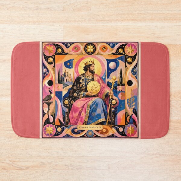 Item preview, King of Pentacles - Surrealist Rose and Gold Tarot Art | Master of Abundance designed and sold by Natalia-Vlad.