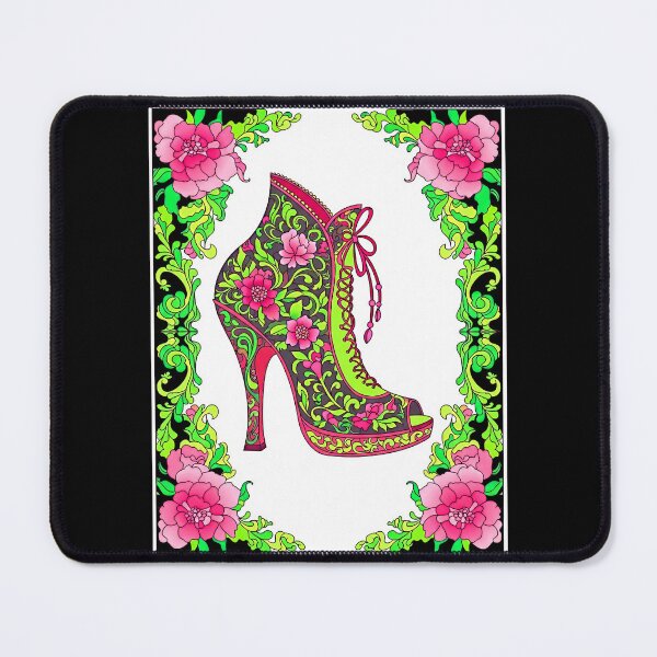 Item preview, Victorian Goth Fancy Boot in Pink and Green designed and sold by LaRoach Digital Arts.
