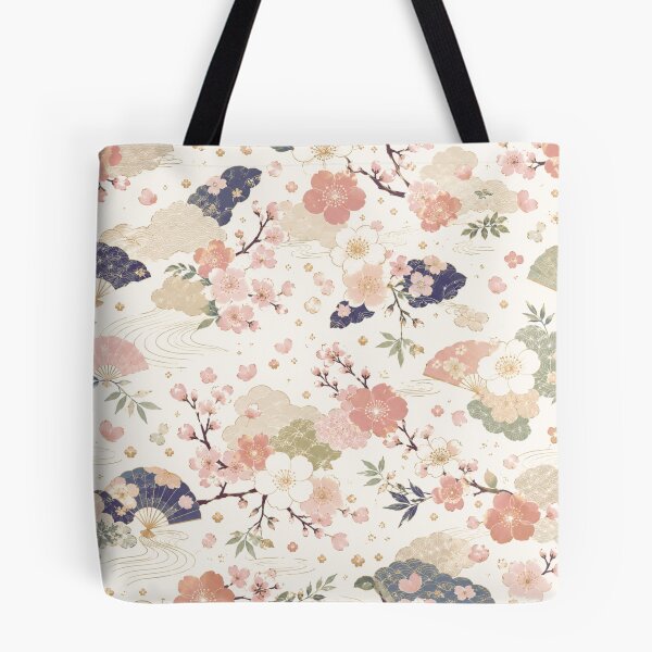 Item preview, Japanese Sakura & Folding Fan Seamless Pattern – Soft Pastel Floral Vintage Design designed and sold by Siti Hoiriyah.
