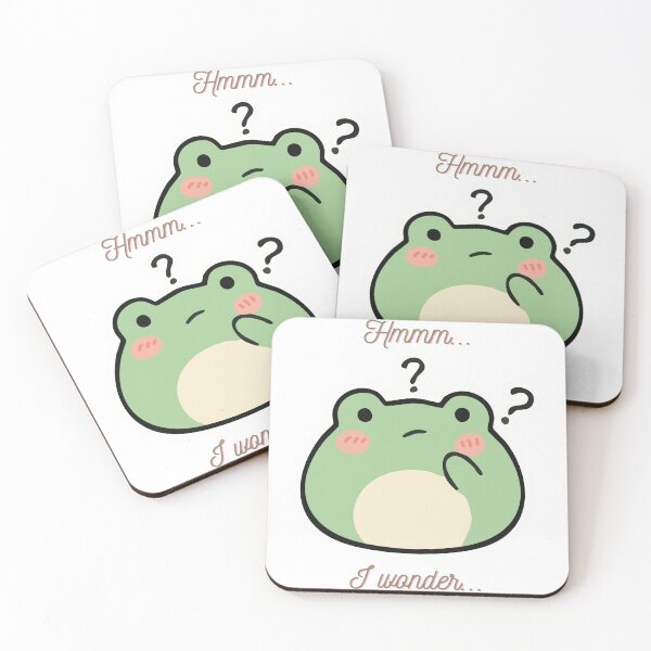 Item preview, Frog saying Hmmm I wonder... designed and sold by MeravBStickers.