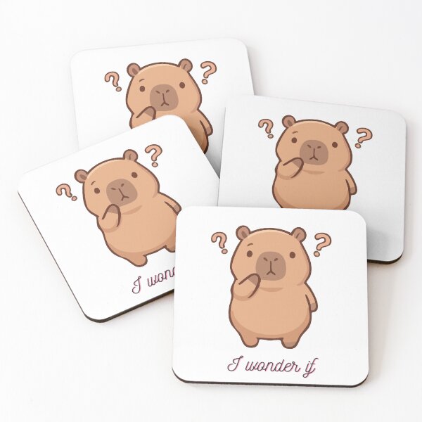 Item preview, Cabybara thinking I wonder if designed and sold by MeravBStickers.