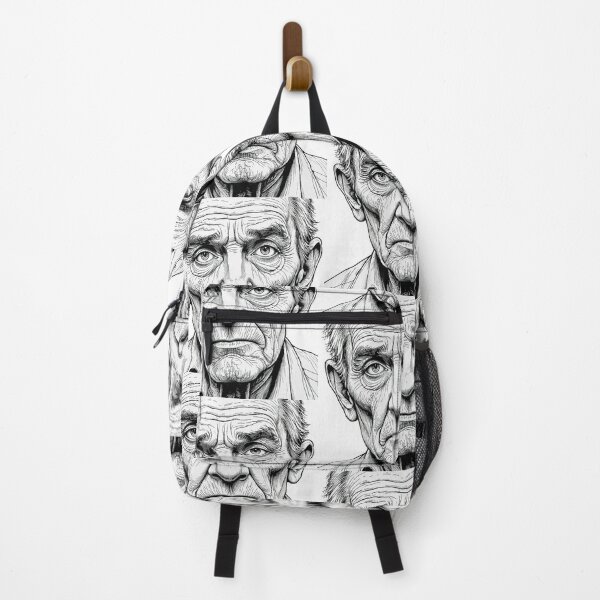 Item preview, Wisdom Etched in Time – Emotional Elderly Portrait Fine Line Art Illustration designed and sold by PixPixari.