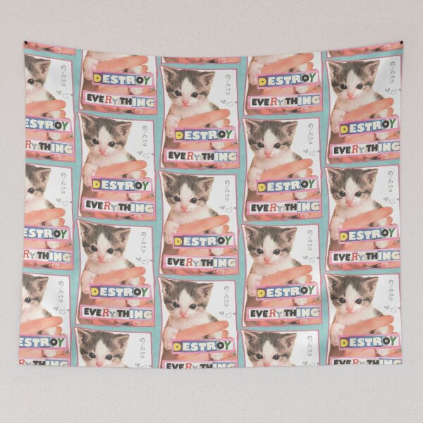 Item preview, destory everything cat meme  designed and sold by CatsCritterDesigns .