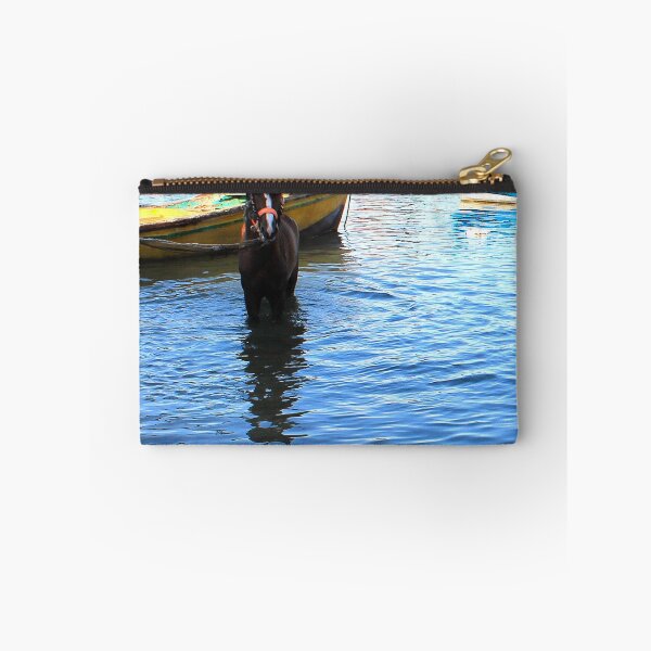 Item preview, Red horse and sea water with fishing boat designed and sold by sadeek1021953Ss.