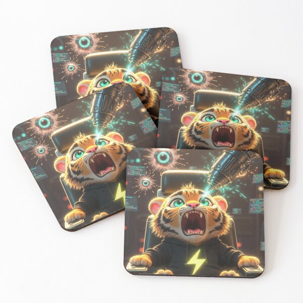Item preview, Funny Dentist Fear Tiger Poster Gift Tech Humor Dental Anxiety Art NeoTigLuna designed and sold by NeoTigLuna.