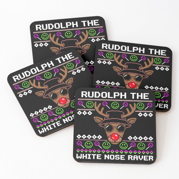 Item preview, Rudolph White Nose Raver Techno Ugly Christmas designed and sold by SPAZE-Typo.
