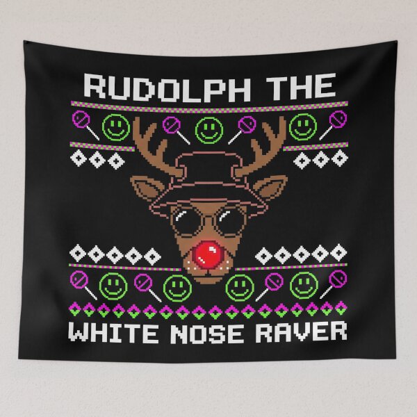 Item preview, Rudolph White Nose Raver Techno Ugly Christmas designed and sold by SPAZE-Typo.