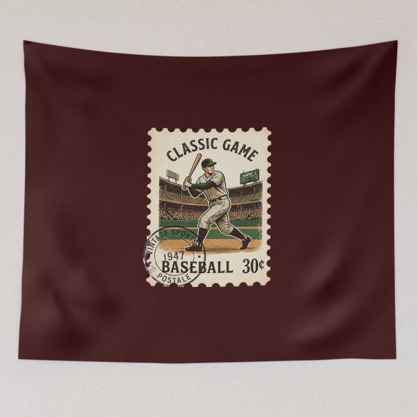 Item preview, Vintage Baseball Postage Stamp Classic Game Retro Sports Art designed and sold by Dinaelsherkawy.