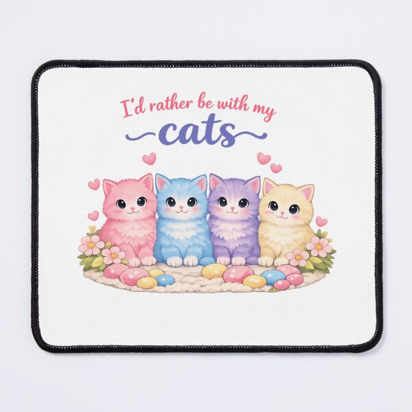 Item preview, Pastel I'd Rather Be With My Cats ❤ designed and sold by hearthearts.