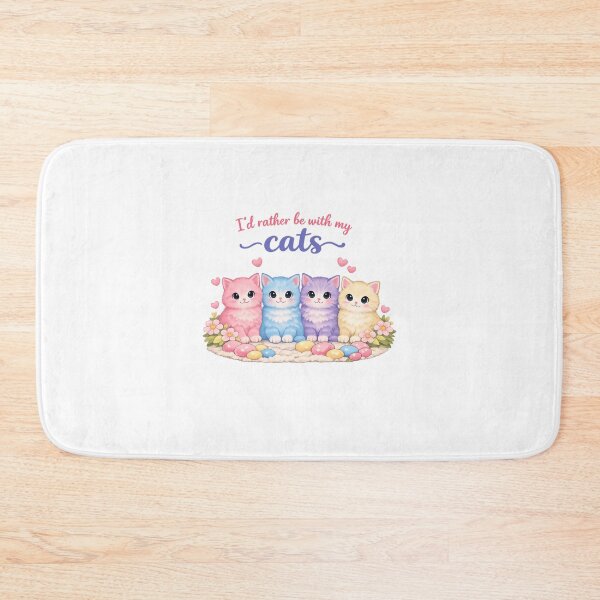 Item preview, Pastel I'd Rather Be With My Cats ❤ designed and sold by hearthearts.