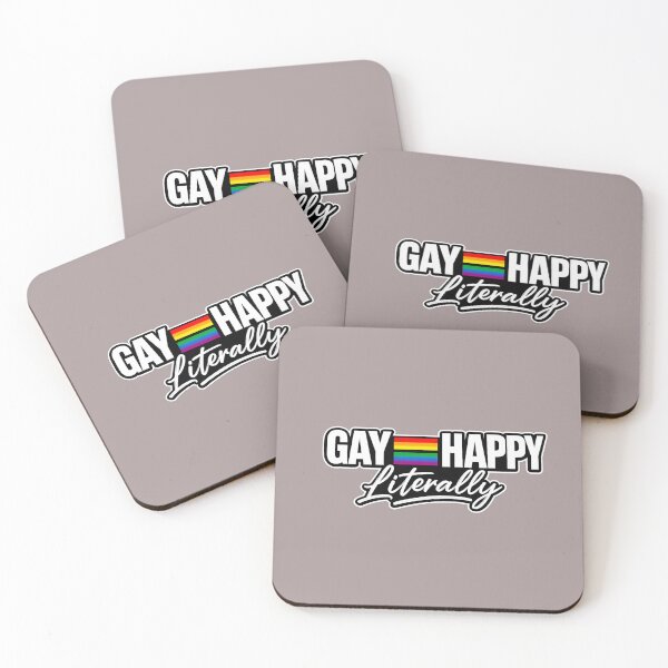 Item preview, Gay = Happy Literally | Funny LGBTQ Pride Rainbow Typography | Queer Pride Statement Gift designed and sold by Ginastle26.