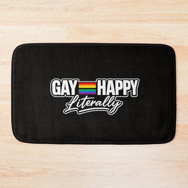 Item preview, Gay = Happy Literally | Funny LGBTQ Pride Rainbow Typography | Queer Pride Statement Gift designed and sold by Ginastle26.