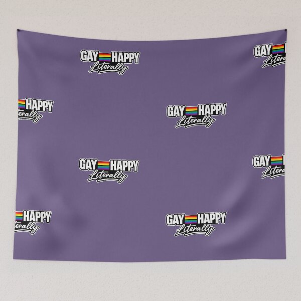 Item preview, Gay = Happy Literally | Funny LGBTQ Pride Rainbow Typography | Queer Pride Statement Gift designed and sold by Ginastle26.