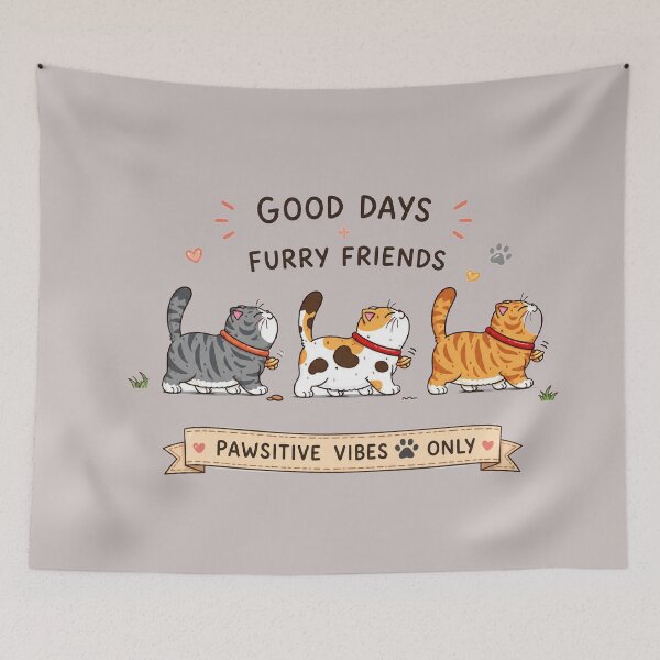 Item preview, Pawsitive Vibes Only – Cute Walking Cats Kawaii T-Shirt designed and sold by aminomen.