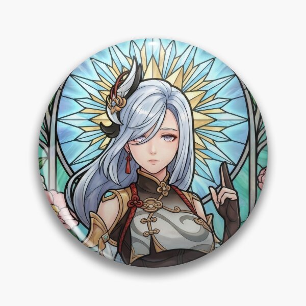 Item preview, Stained Glass Shenhe designed and sold by Thunderbelts.