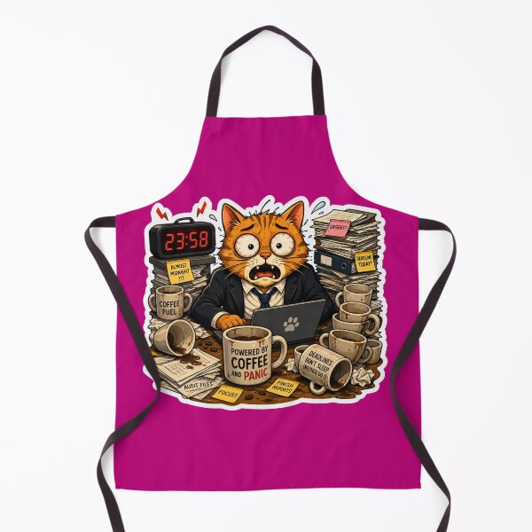 Item preview, Powered by Coffee and Panic Cat designed and sold by HAPPY HARBOR DESIGN .