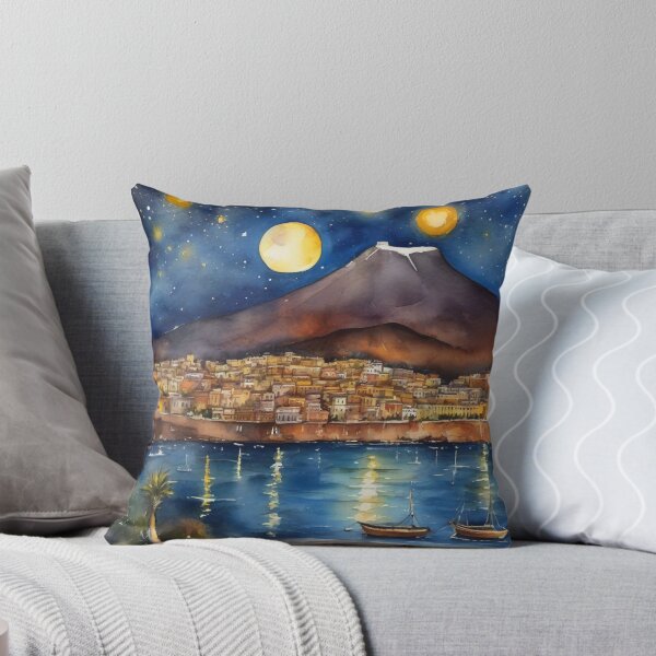 Item preview, Starry Night over Mount Etna Sicily Watercolor Painting designed and sold by UmSkelig834.
