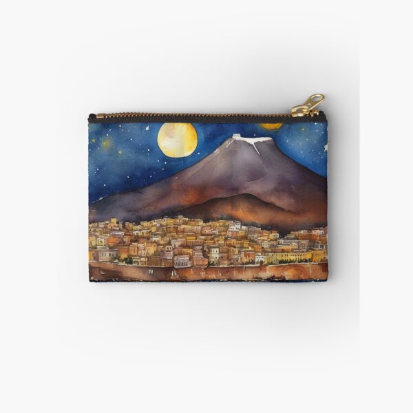 Item preview, Starry Night over Mount Etna Sicily Watercolor Painting designed and sold by UmSkelig834.