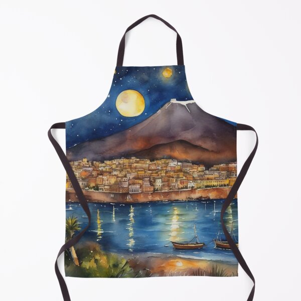Aperçu de l'œuvre Nuit étoilée sur l'Etna, Sicile, aquarelle créée et vendue par UmSkelig834.