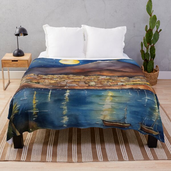 Item preview, Starry Night over Mount Etna Sicily Watercolor Painting designed and sold by UmSkelig834.